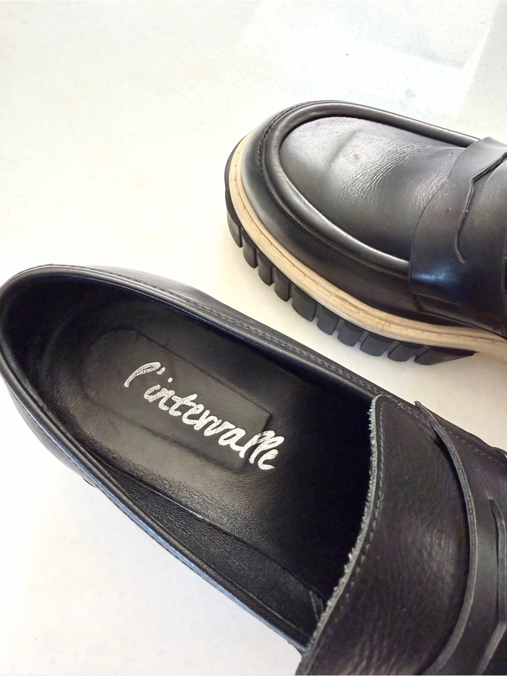 L’INTERVALLE Black Leather Platform Loafers - Picture 5 of 7